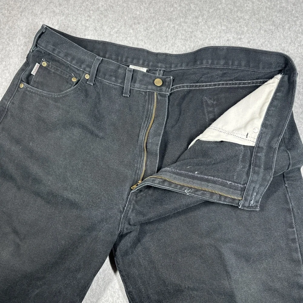 Vintage Carhartt B177 BLK Jeans Men's 44x32(42x32) Union Made in USA Black Denim
